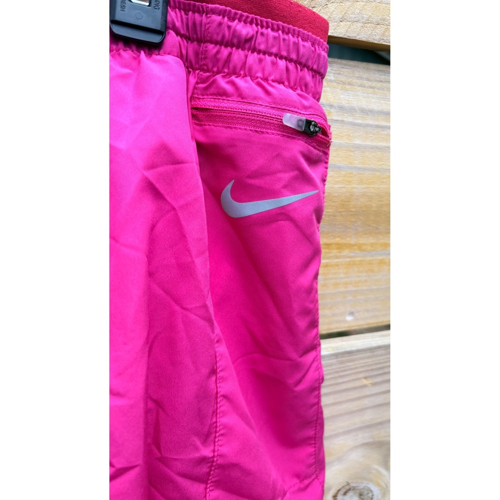 Nike Dri-FIT Running Shorts Hot Pink Womens Medium Zip Pocket Reflective Logo - Picture 2 of 6